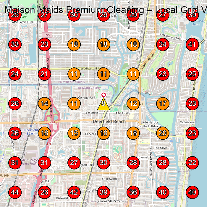 Maison Maids Premium Cleaning GeoGrid visibility map for House Cleaning Service in None